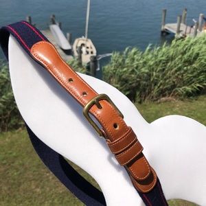 Coach /Vintage Wool Striped Leather Belt